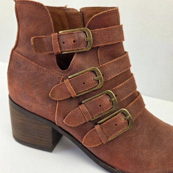 Lucky Brand Loreniah Rust Oxblood Ankle Boots Size 6.5M - Picture 7 of 13